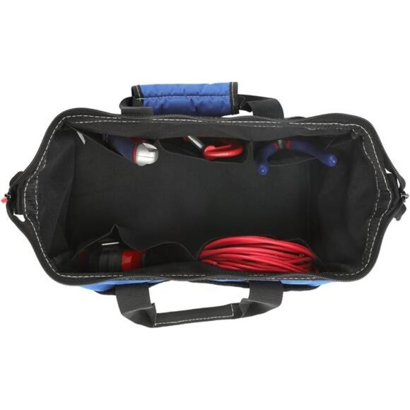 13-inch Tool Bag, Wide Mouth Tool Tote Bag with Inside Pockets for Tool Storage - Picture 3 of 7